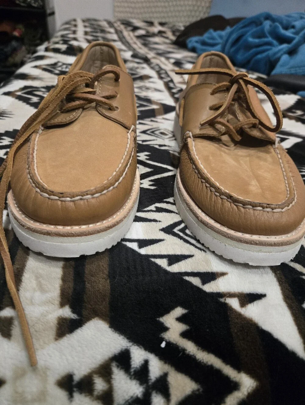 Sperry Men’s Chestnut Leather 2-Eye Boat Shoes X Vibram Size 9 Euc